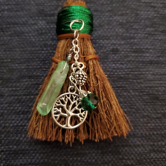 2/$25 Mini Emerald Green Scented Witch's Broom - Picture 1 of 7